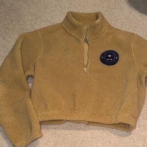 Tan Fleece Guess Originals Quarter-Zip Pullover